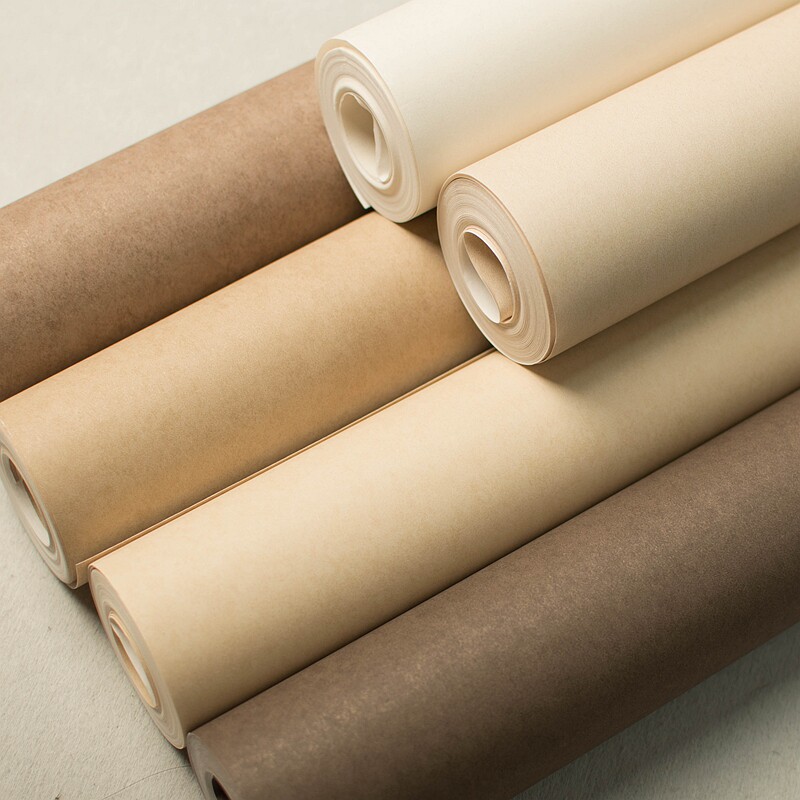 Brown wallpaper beige pure color non-woven living room 2021 new store decoration Nordic style wallpaper