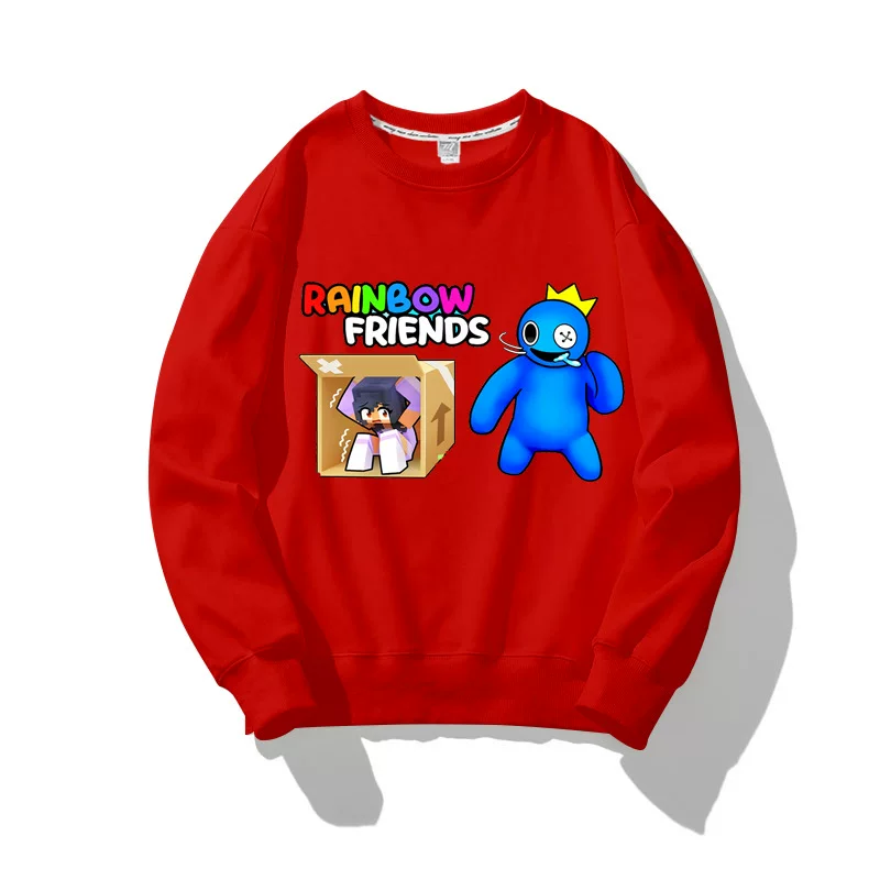 Свитер с радужными друзьями с длинным рукавом детская одежда Roblox Rainbow Friends круглый воротник мальчики и девочки