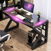 Computer desktop desk home simple modern economy desk simple tempered glass computer desk learning desk
