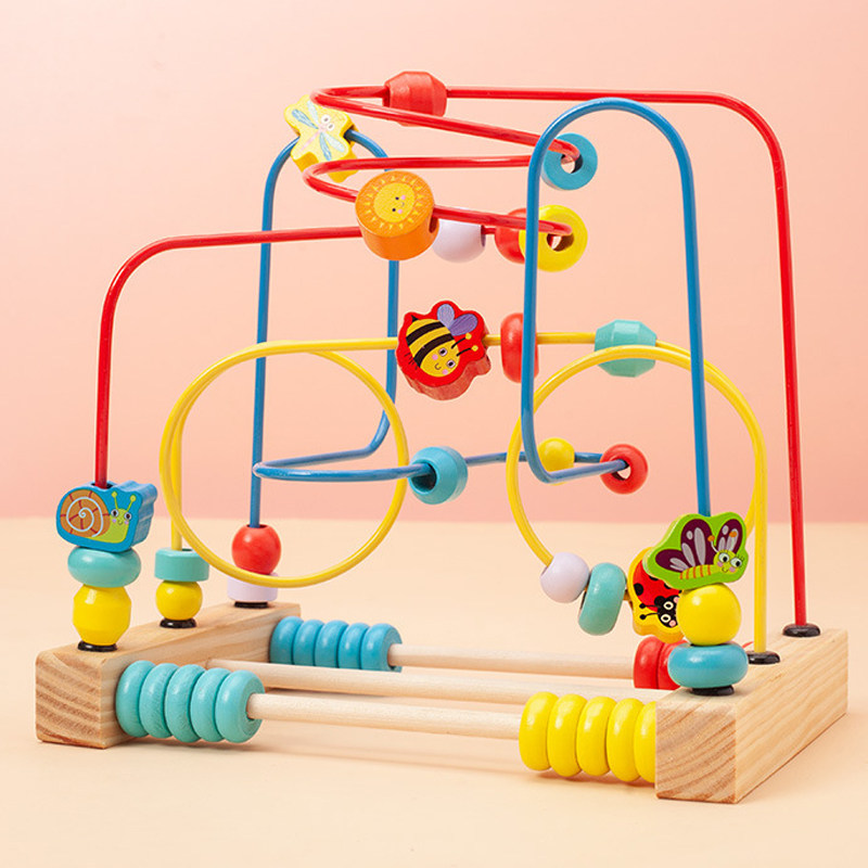 Baby toy multifunction bypass male girl's girl's intelligence toddler moving brain 0-1-2-year-old half-baby early to teach string beads