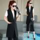 Women's mid-length suit solid color vest for spring and autumn