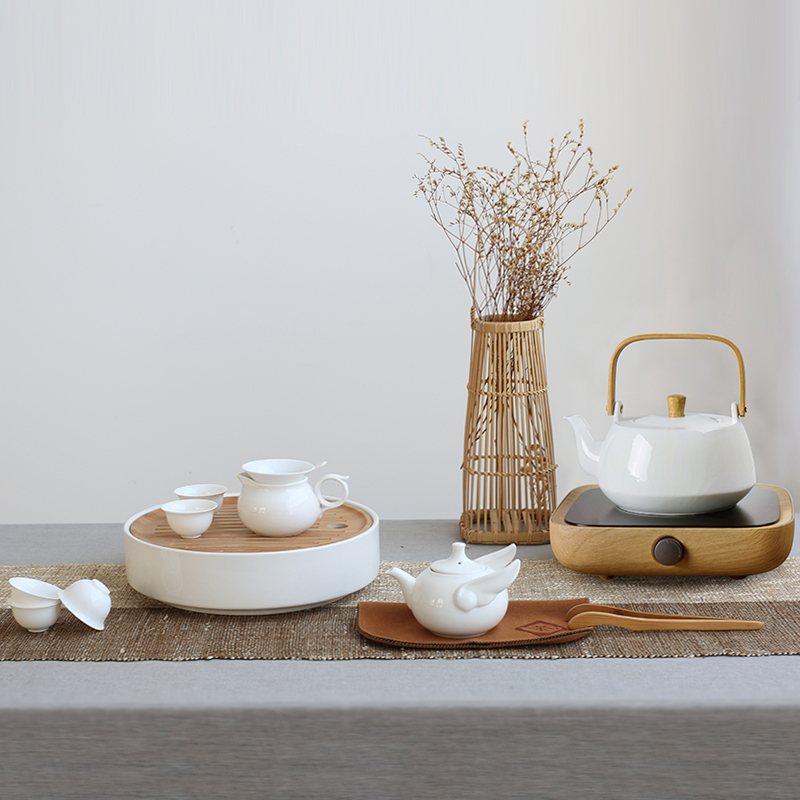 New Ceramic Tea Set Group Home Light Lavish Modern Black Crystal Stove Cooking Tea Set Office Delivery High-end Teapot