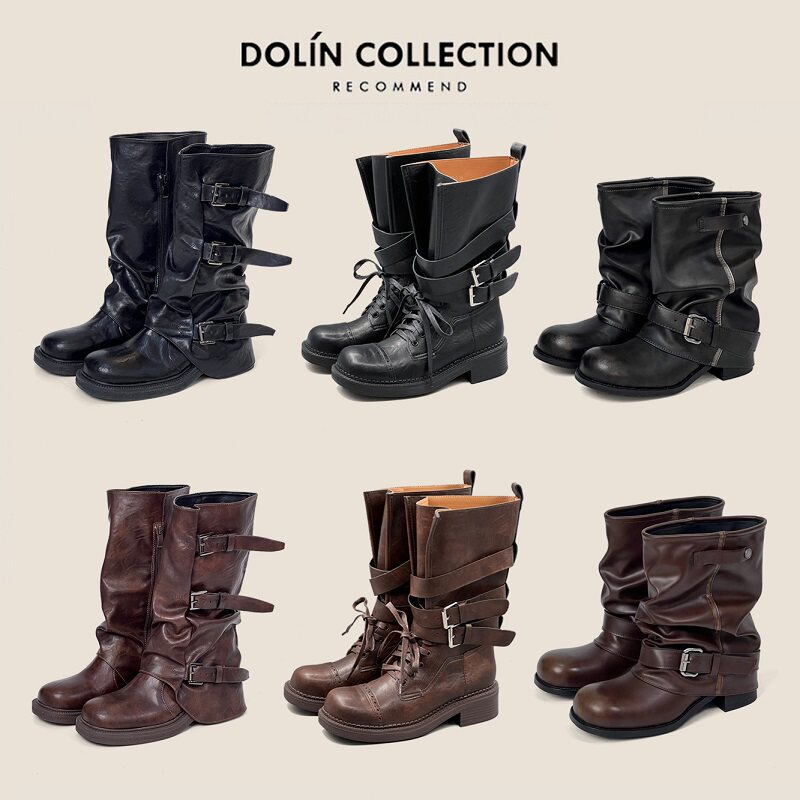 Коллекция Dolin-B -гигантские красивые осенне-зимние ботинки, хит продаж, женские ботинки средней длины, красивые брючные ботинки Изображение 1