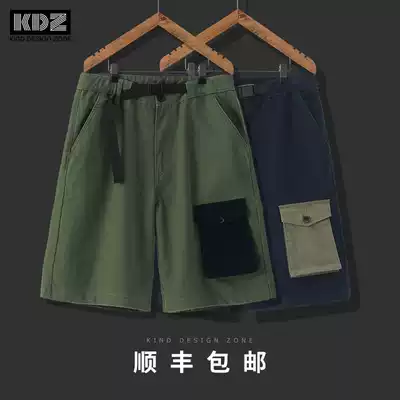 KDZ military green tooling shorts men's summer 2021 new color stickers bag casual loose Korean five-point pants tide