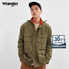 Куртка wrangler威格21秋冬新款工装外套军绿色休闲连帽夹克男111094328