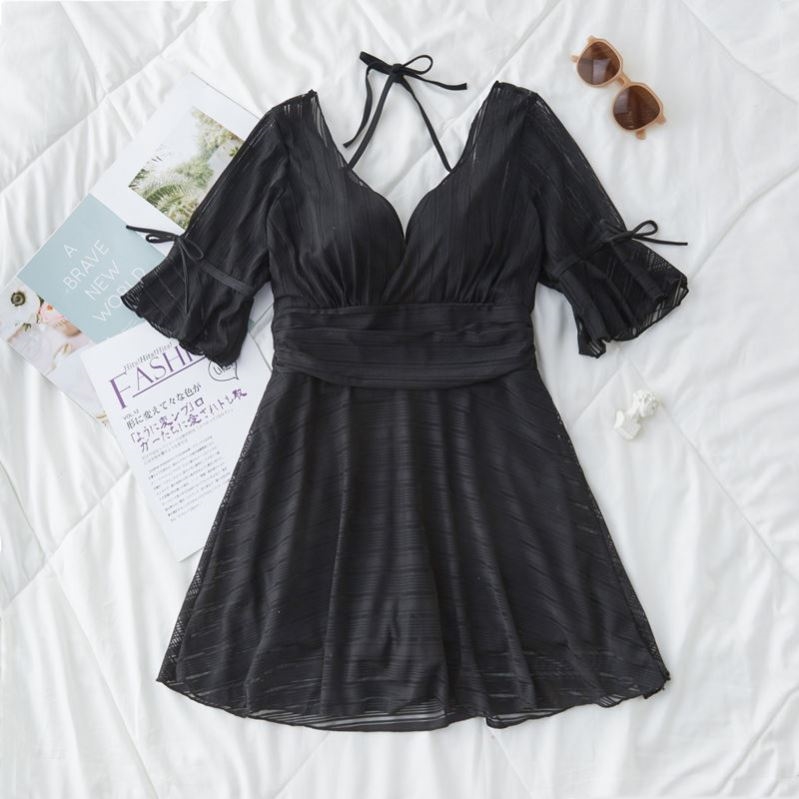 2021 new swimsuit women's summer conservative even body dress with slim and small breasts for small child swimwear