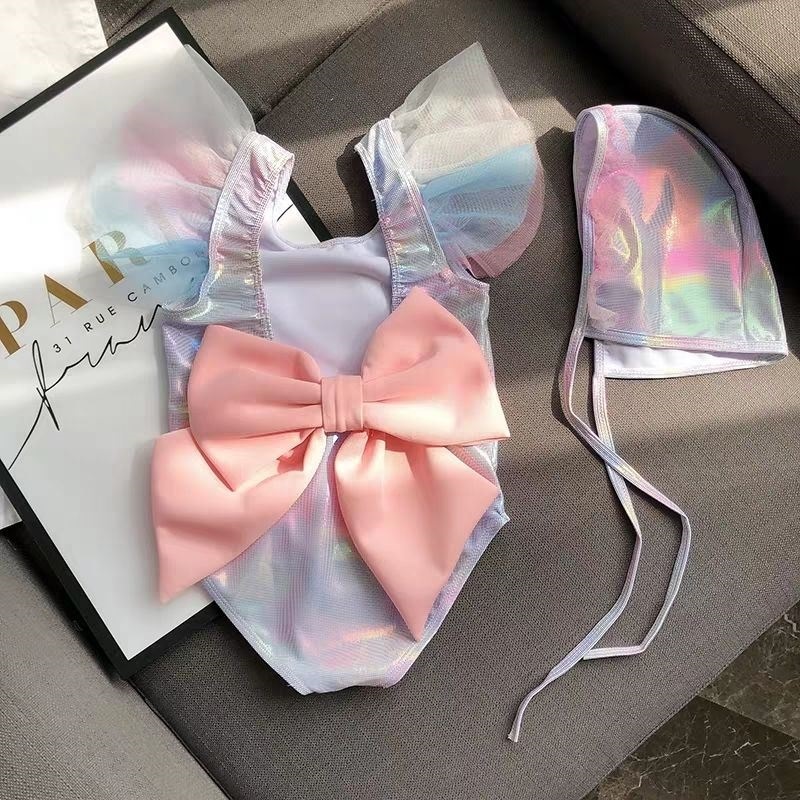 Swimsuit female baby ins baby swimsuit 0-1-5-year-old Mermaid cute princess girl South Korean swimming cap swimsuit