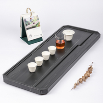  Natural black gold stone tea tray Household simple drainage Chinese modern whole wood grain stone small tea table tea tray