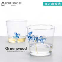 Spot ICHENDORF three-dimensional plant blue dewdrop glass creative couple ins water cup pair cup gift