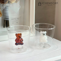 Spot SF ichendorf bear glass animal cup couple gift pair cup Korean star same style