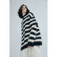 Tide brand original black and white striped sweater men's 2022 autumn and winter couple models oversize lazy wind sweater top women