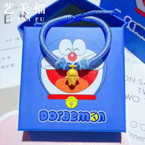 999 Pure Gold Gold Transfer Beads Baby Pendant Baby Bracelet Hard Gold Doraemon Blue Fatty Childrens Day Gift