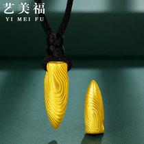 999 pure gold bullet gold pendant mens pure gold necklace 3D hard gold thread bullet pendant for boyfriend