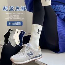 Socks with shark pants in spring and summer female high-tube in new in tide net red tube wearing long tube