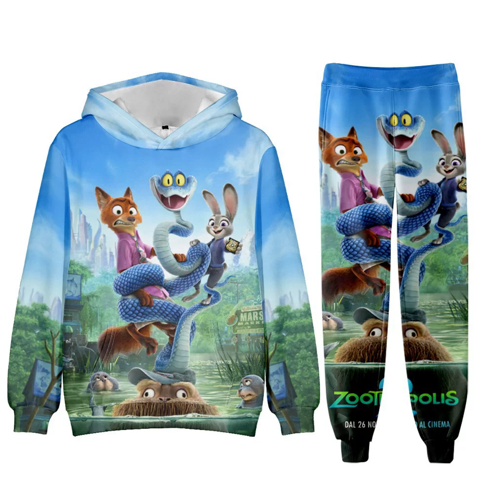 Зootopia2 фильм Zootopia 2 3D цифровая печать с капюшоном верхняя одежда набор для взрослых и детей