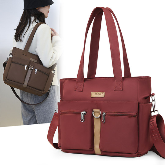 Oxford cloth large handbag women's autumn and winter new versatile mommy shoulder bag crossbody middle-aged women's tote bag commuting