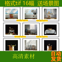 Modern minimalist oil painting small crowddrawing realistic scenery window high-definition decoration painting and painting core picture gallery material