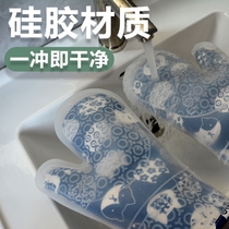 Microwave oven baking anti-scalding silicone gloves kitchen household oven high temperature universal thickened heat insulation Japanese gloves