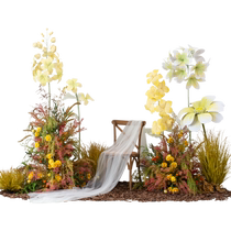 Autumn yellow simulated plant landscaping commercial window photography flower ornaments large foam plastic floral ornaments