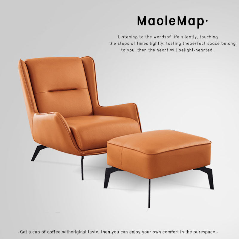 Italian living room tiger chair single sofa chair leather very simple chair light luxury lounge chair leisure designer chair