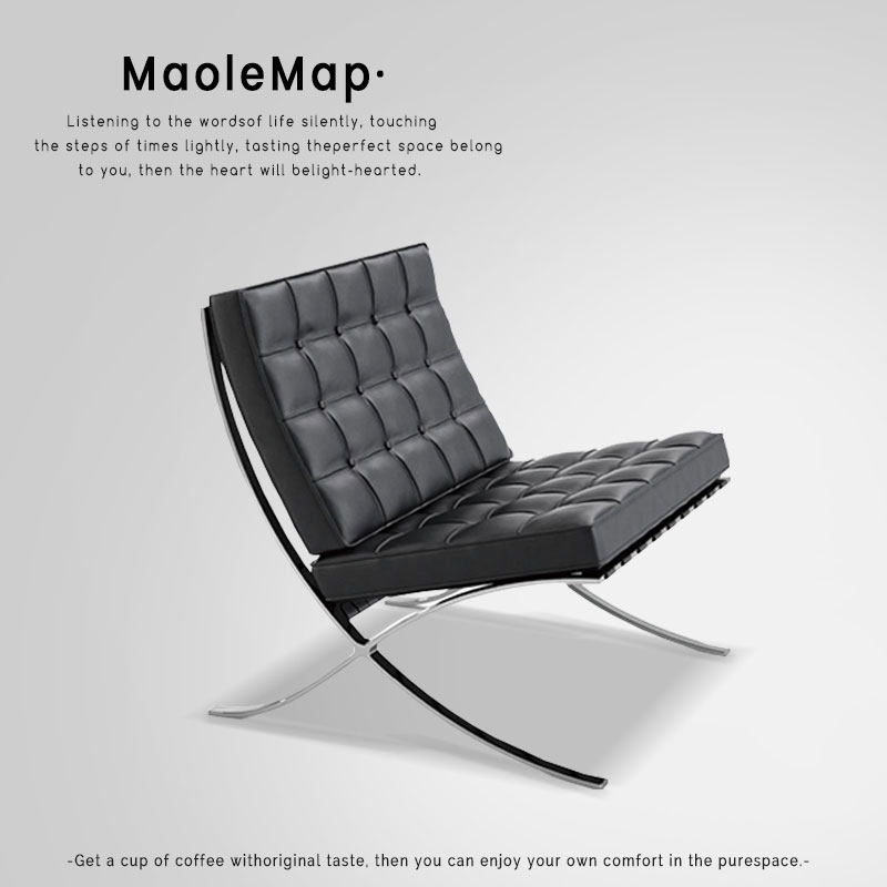 Barcelona Chair Designer Seat Single Double Three-person Sofa Chair Recliner Leather Reception Leisure Sofa Chair