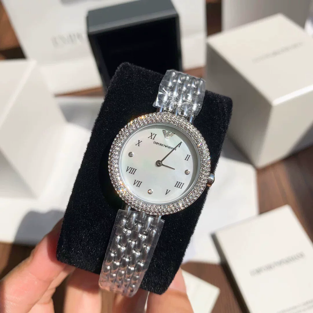 Подлинные наручные часы Armani Amani для женщин с прямой доставкой из Гонконга, стиль Tonglia, с двумя сверлами, стальная браслета, модели AR11355