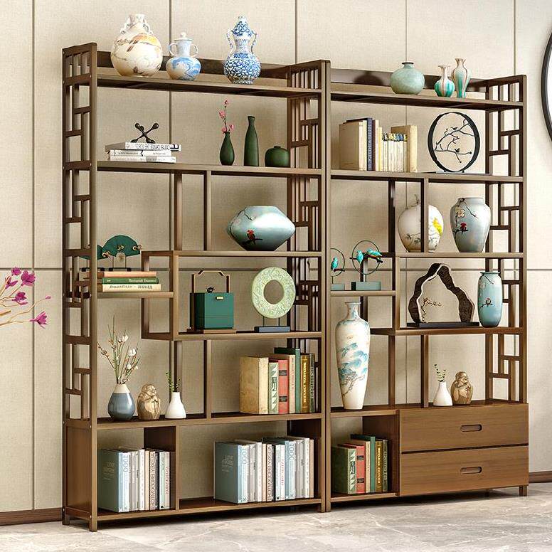 Tea frame collection frame handicraftware combination cabinet Dobg Tea room Bogu shelf partition New Chinese bamboo furnishings