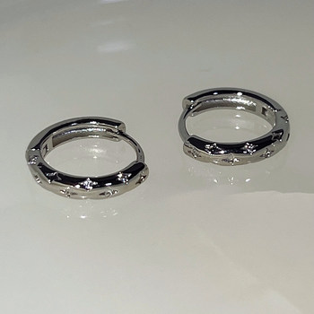 925 Silver Needle Four-Pointed Star Diamond-Encrusted Earrings, High-End Unique Niche Design, Minimalist Style Earrings, 2024 New Hot Style