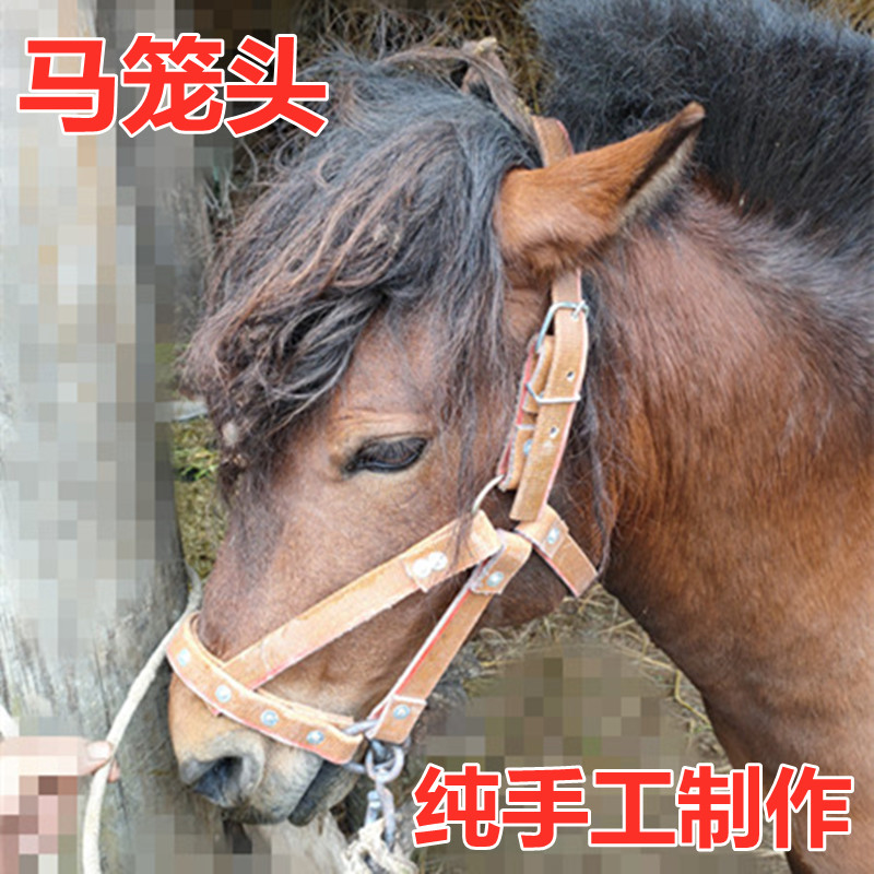 Horse cage head full set of horse dragon head dragon set accessories horse cage head buckle horse rein lead horse cage head master pure handmade