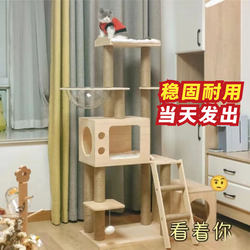 Cat Rack Cat Climbing Rack Cat Nest Cat Tree Integrated Solid Wood Sky Pillar Cat Climbing Rack Cat Cage Space Capsule Cat Scratching Board
