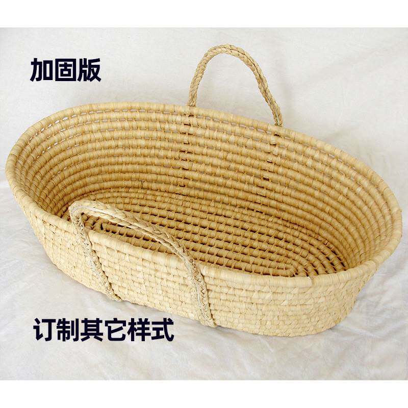 Baby sleeping basket baby taking pictures of props grass knitting basket lying basket cradle hundred days old child freshly pet