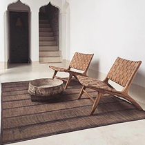 Designer Genuine Leather Semi-Reclining Chair Backrest Single Chair Balcony Casual Chair Nordic Sofa Chair Log Denmark Design