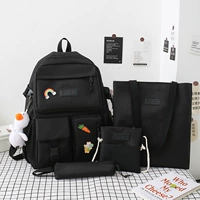 Черный комплект, значок, подвеска, 4 предмета