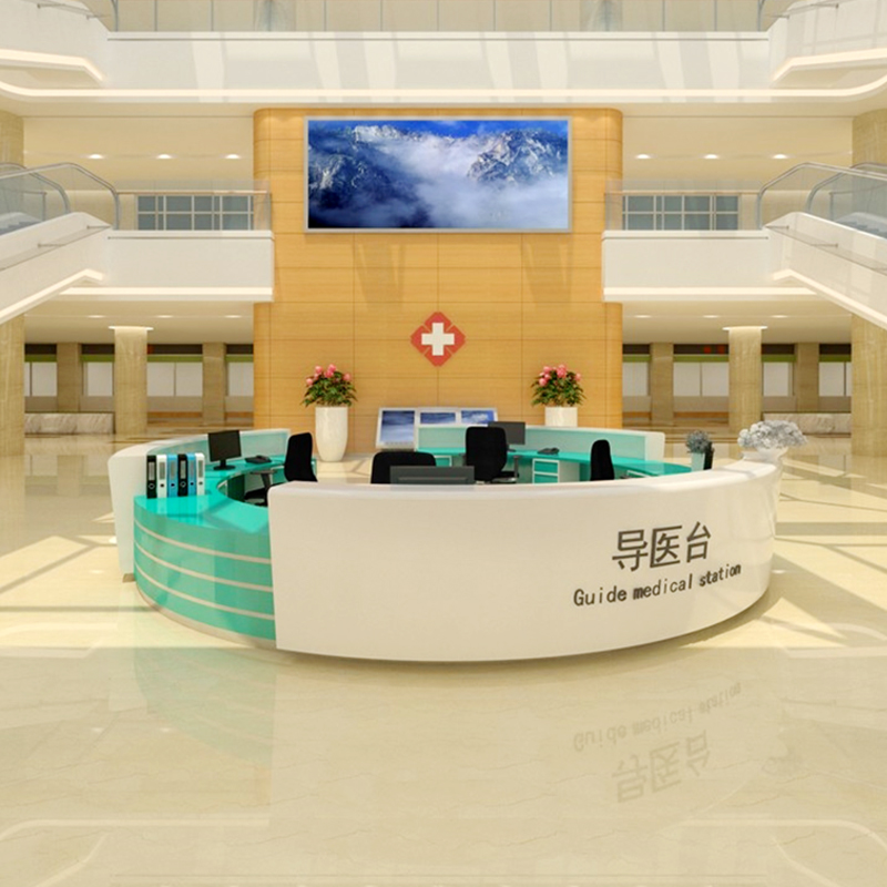 Hospital Nurse Station Bench Bar Outpatient Desk Oral Clinic Front Desk Reception Desk Round Guide Desk Guide Medical Desk