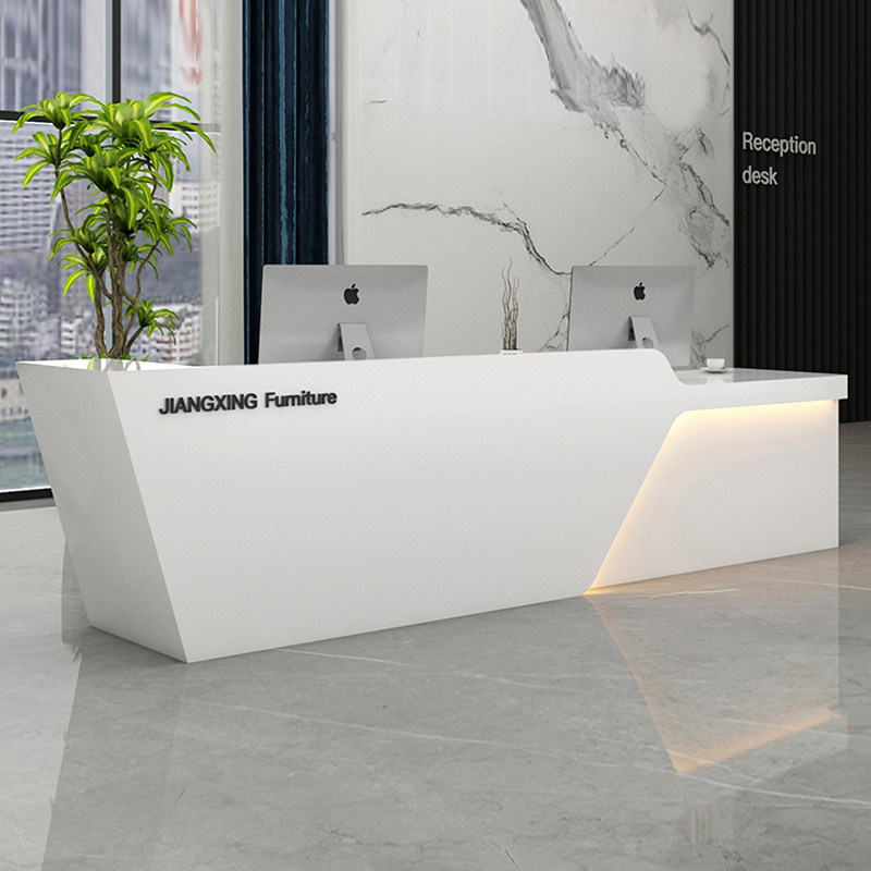 Front Desk Reception Desk Company Baking Lacquer Desk Brief Modern Beauty Salon Bar Hotel Service Desk Cashier Counter