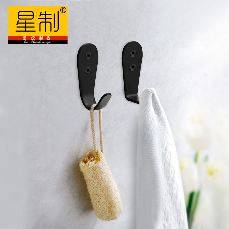 Thickened New Single Black Stainless Steel Hanging Hook Towel Clothing Cap Single Hook Kitchen Gourd Hook butterfly