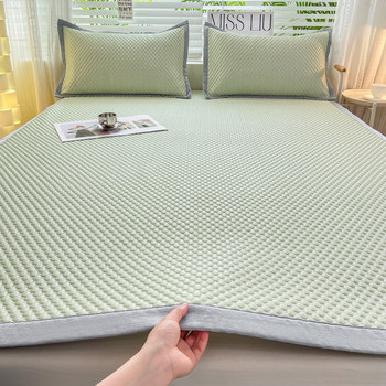 Summer iced bean ice silk cool mat sheet three-piece set air-conditioning mat cool mat cold mat can be used for washing machine for two people