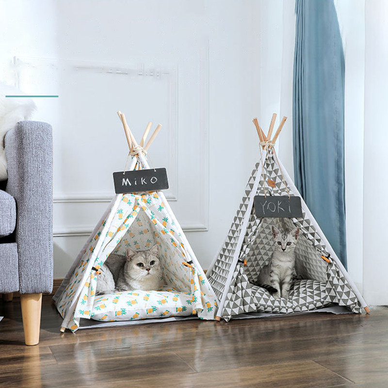 Pet Tent Net Red Owl Kennel Dog House All Season Universal Semi-enclosed Washable Villa Mini Dog Cat Bed Supplies-Taobao