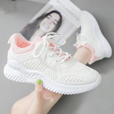 春秋跑步鞋女小白鞋学生运动鞋软底徒步鞋