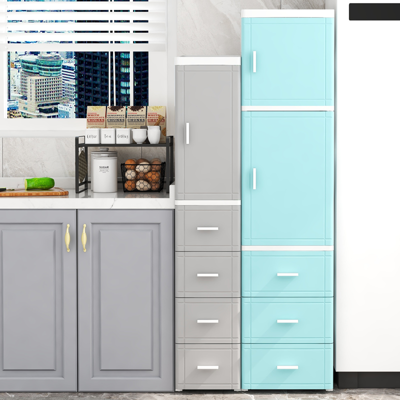 Open door clamp cabinet drawer type bathroom ultra-narrow side toilet locker kitchen gap locker