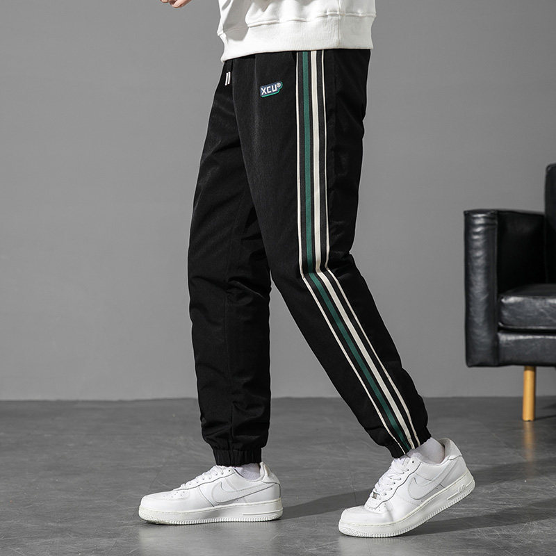 Down pants male outwear for winter thickened large size white duck suede bungling pants with velvety pants winter pants winter pants warm pants