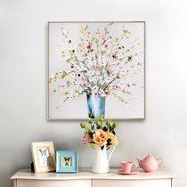 Hand-painted dining room fresh hanging painting background wall oil painting abstract flower simple style oil painting living room mural three-dimensional