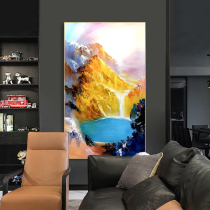 Modern Jinshan entrance living room oil painting large mural Hand-painted Jinshan hanging painting Entrance hall decorative painting landscape
