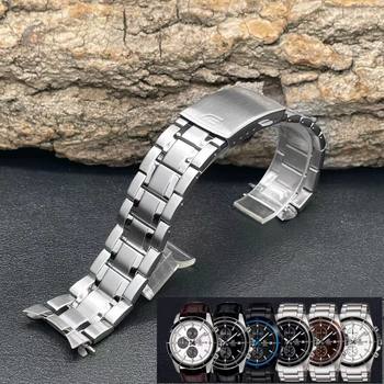 Mengshi Chun Watch Accessories Compatible with Casio Watches, Watch Chain, Watch Strap Efr-526L/D Solid Steel Band 22mm Men's Model