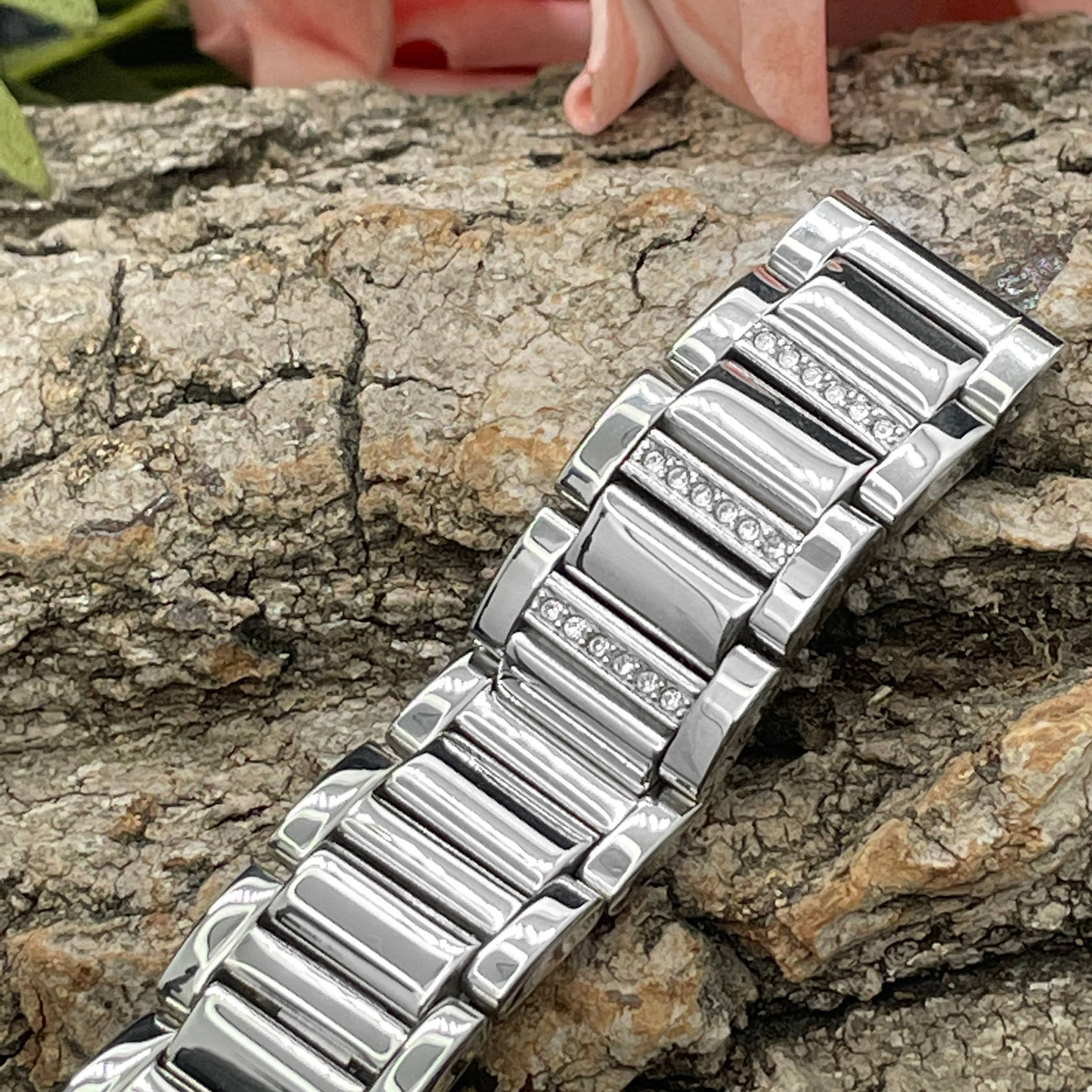 Mengshi Watch Strap Compatible with Jaeger-Lecoultre Datejust 3578430 Chopard Happy Sport Watch Steel Band 16mm