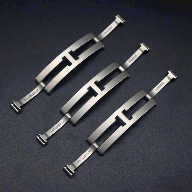 Mengshi Watch Buckle Compatible with Cartier Ballon Bleu Tank Solo London Watch Steel Strap Buckle Butterfly Clasp