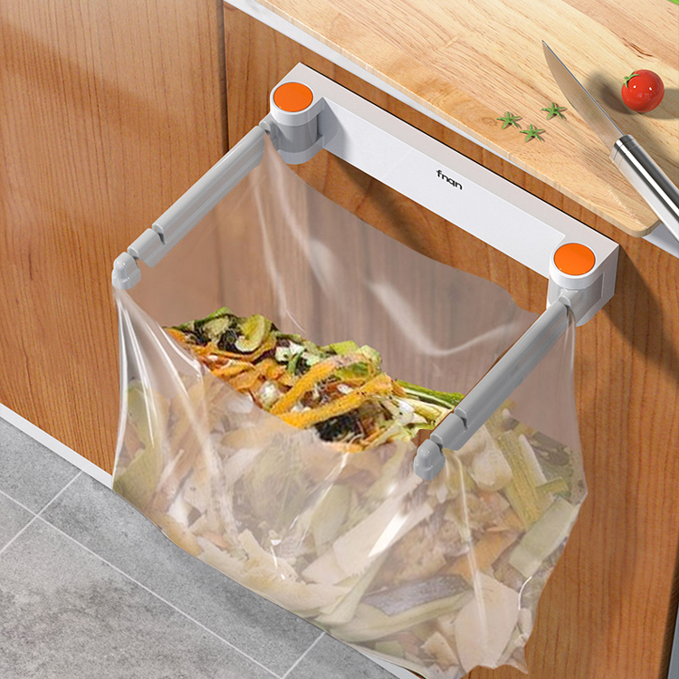 Foldable garbage bag holding frame plastic bag garbage bin containing toilet kitchen wall-mounted garbage hanger 