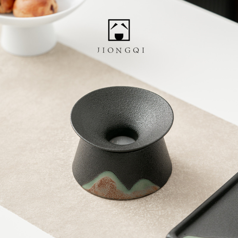 Tea leaky tea leaky tea filter ceramic cup tea filter Yuan mountain tea fittings set Kunfu tea set