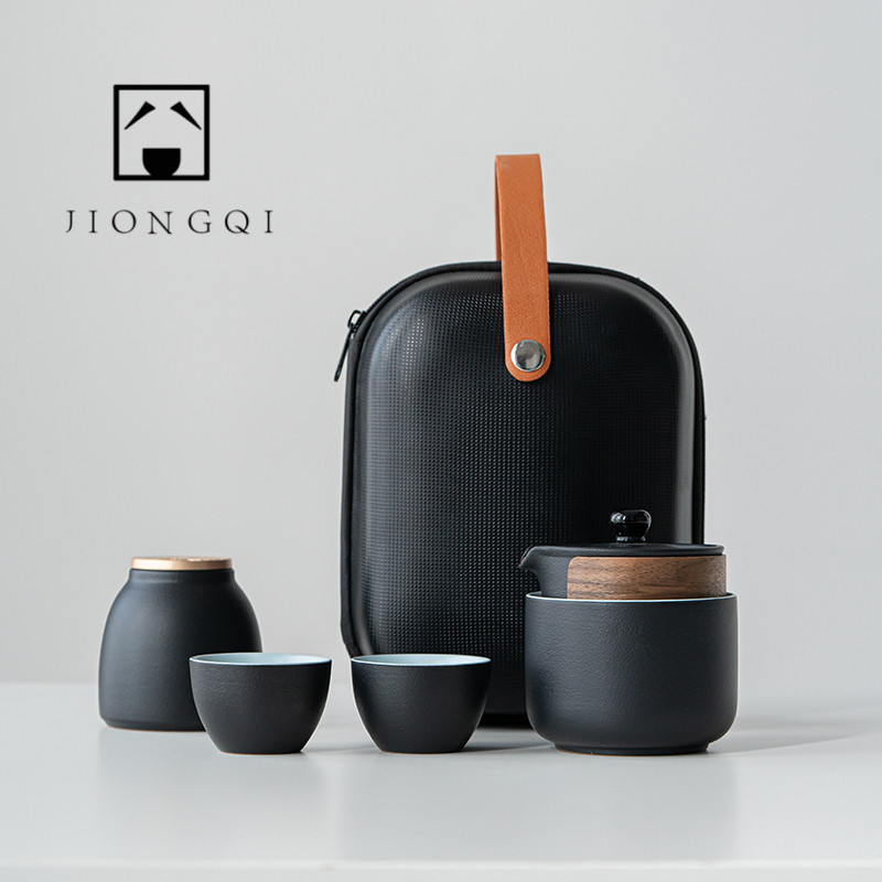 Ceramic Express Cup One Portable Travel Tea Set Camper Outdoor Bubbling Tea Simple Custom