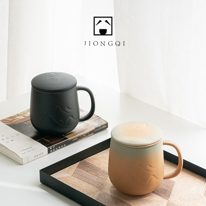 Embarrassing mug personality large-capacity household filter cup ceramic office with lid creative custom logo